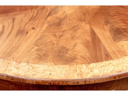 Burled Pedestal Occasional Table