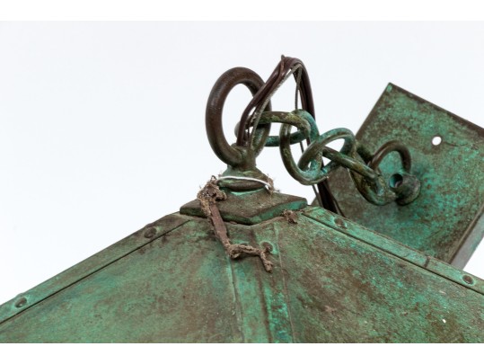 American Made Arroyo Craftsman Copper And Glass Lantern Pendant