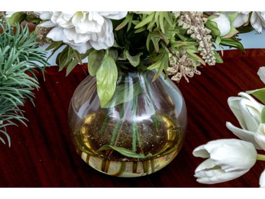 Eight Assorted Faux Plants And Flowers