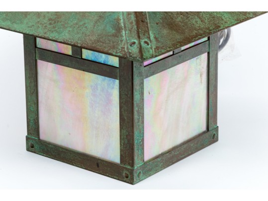 American Made Arroyo Craftsman Copper And Glass Lantern Pendant