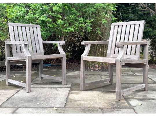 Pair Of Outdoor Classics Teak Armchairs