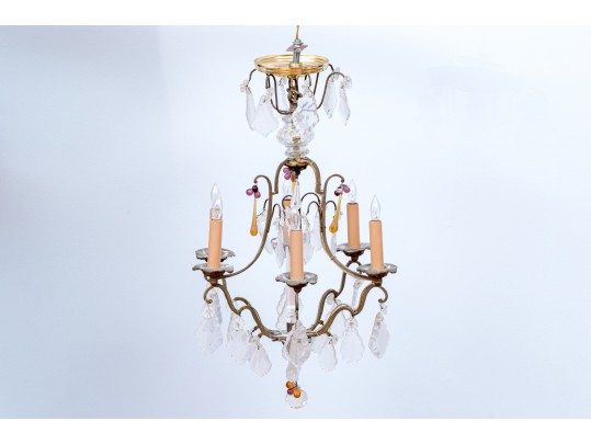 Louis XV Style Crystal Six Light Chandelier