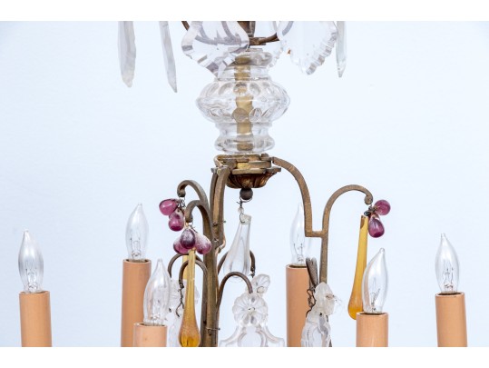 Louis XV Style Crystal Six Light Chandelier
