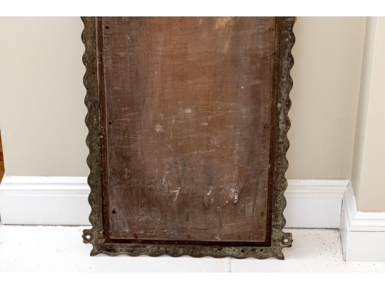 Finely Inlaid And Brass Trimmed Mirror
