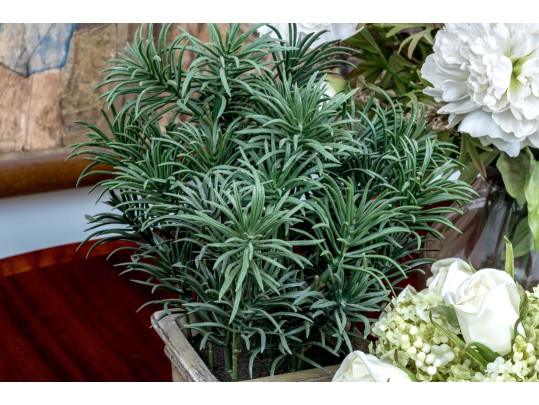 Eight Assorted Faux Plants And Flowers