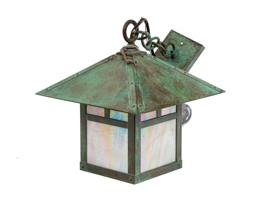American Made Arroyo Craftsman Copper And Glass Lantern Pendant