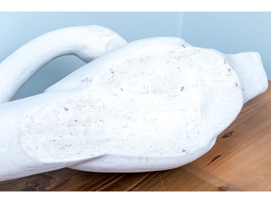 Painted Faux Bois Swan Resin Model