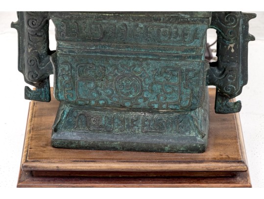 Archaistic Chinese Vessel Mounted As A Table Lamp
