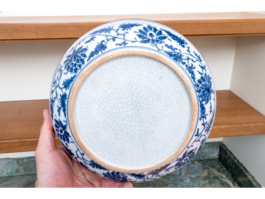 Decorative Chinese Lidded Ceramic And Brass Box