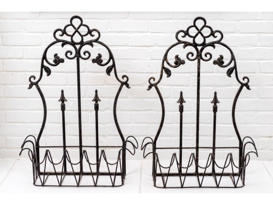 Pair Of Iron Hanging Planters