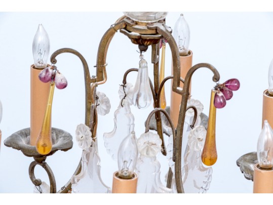 Louis XV Style Crystal Six Light Chandelier