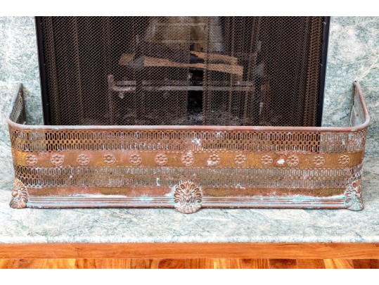 Antique Brass Fireplace Fender