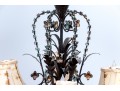 Six Light Tole Foliate Chandelier