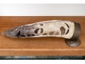 Carved Buffalo Horn With Brass Mounted End