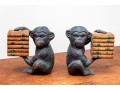 Pair Of Decorative Monkey And Books Form Bookends