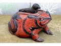 Asian Carved Bird On Frog Wood Box