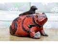 Asian Carved Bird On Frog Wood Box