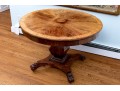 Burled Pedestal Occasional Table