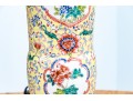 Chinese Famille Rose On Yellow Ground Gu Form Porcelain Table Lamp