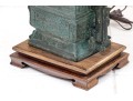 Archaistic Chinese Vessel Mounted As A Table Lamp