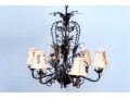 Six Light Tole Foliate Chandelier