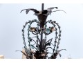 Six Light Tole Foliate Chandelier