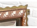 Finely Inlaid And Brass Trimmed Mirror
