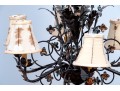 Six Light Tole Foliate Chandelier