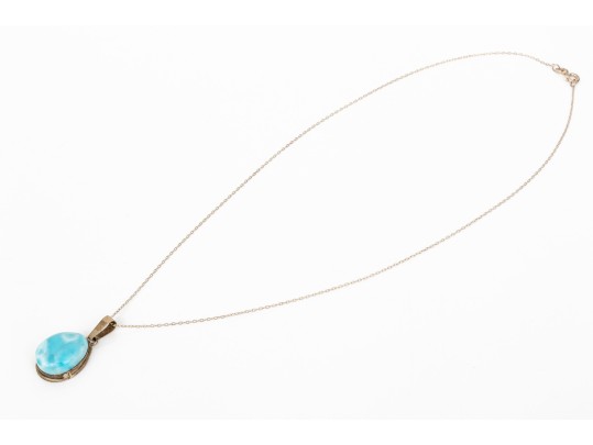 Sterling Silver Pretty Larimer Link Bracelet With Matching Pendant, On Chain