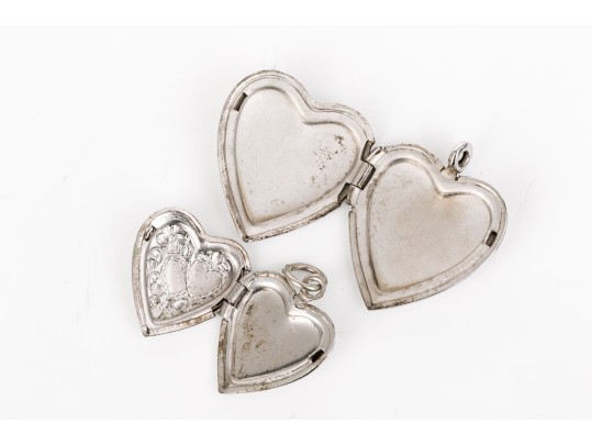 Sterling Silver Charm Bracelet And Heart Themed Loose Sterling And Silverplate Charms