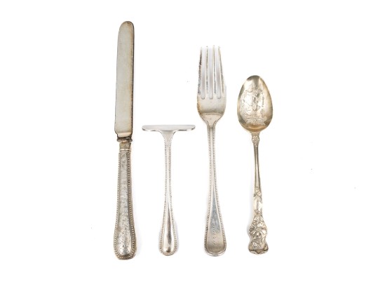 Four English Sterling Silver Serving Pieces