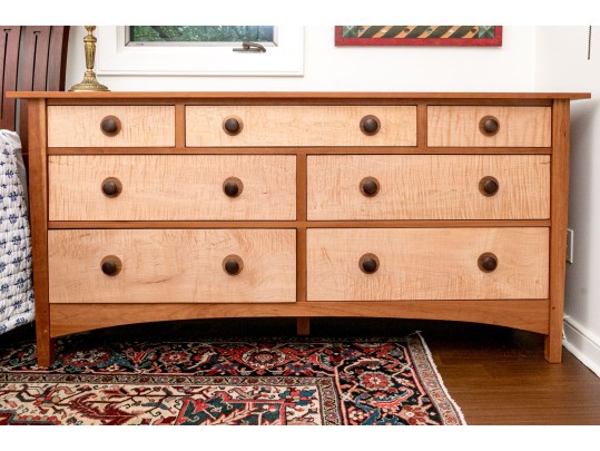 Stickley Inlaid Cherry Dresser Chest Of Drawers