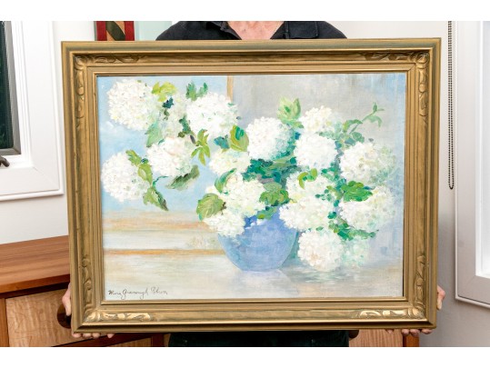 Mira Greenough Robison (American, 1865-1950) Oil On Canvas Board, Floral Still Life