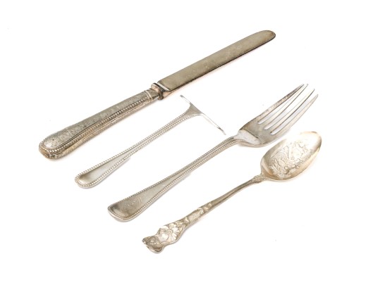 Four English Sterling Silver Serving Pieces
