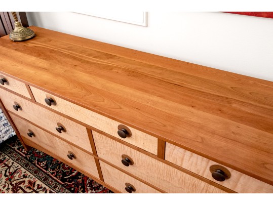Stickley Inlaid Cherry Dresser Chest Of Drawers
