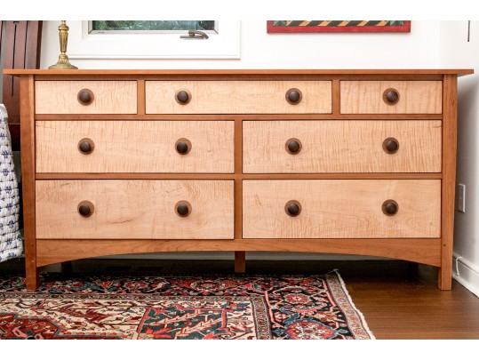 Stickley Inlaid Cherry Dresser Chest Of Drawers