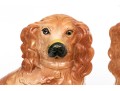 Pair Of English Staffordshire Ceramic Dogs With Inlaid Glass Eyes