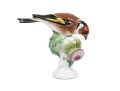 German Meissen Hand-Painted Porcelain Perched Goldfinch 