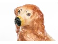 Pair Of English Staffordshire Ceramic Dogs With Inlaid Glass Eyes