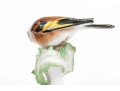 German Meissen Hand-Painted Porcelain Perched Goldfinch 