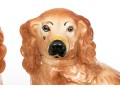Pair Of English Staffordshire Ceramic Dogs With Inlaid Glass Eyes