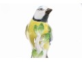 German Meissen Hand-painted Porcelain Perched Blue Titmouse Bird