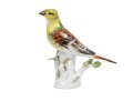 German Meissen Hand-Painted Porcelain Perched Yellowhammer Bird