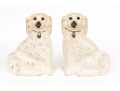 Pair Of English, Staffordshire Painted Pottery Spaniels