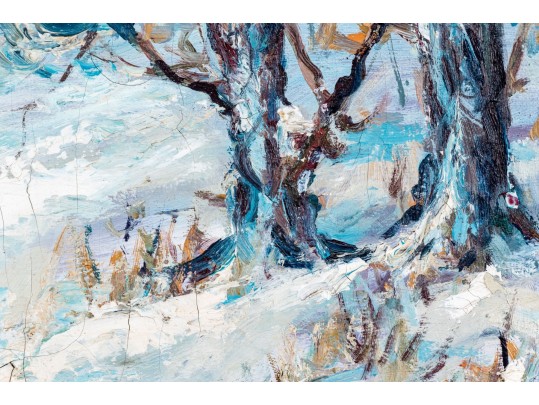 Noah G. Nandor Signed Oil On Canvas, Winter Scene, 1938