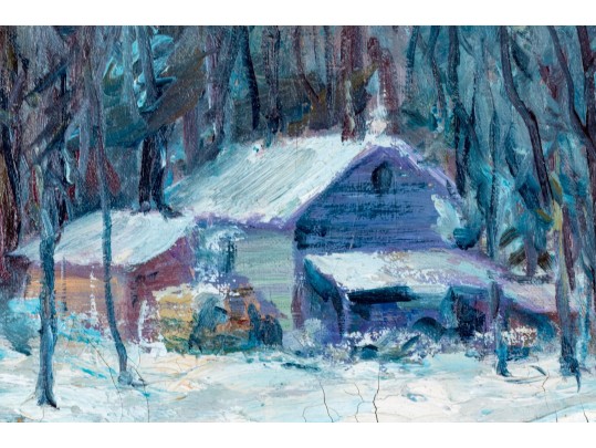 Noah G. Nandor Signed Oil On Canvas, Winter Scene, 1938