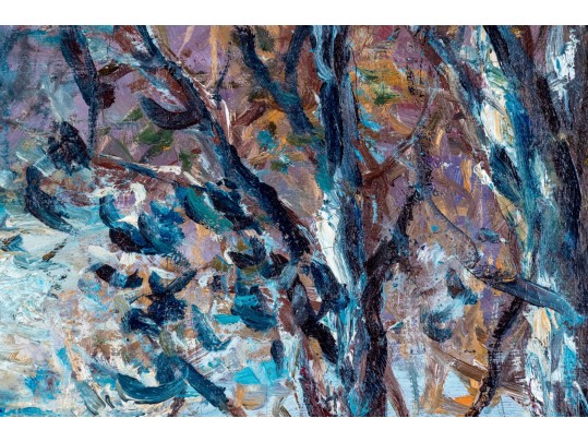 Noah G. Nandor Signed Oil On Canvas, Winter Scene, 1938