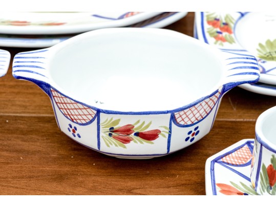 Collection Of French Henriot Quimper Hand-Painted Ceramics