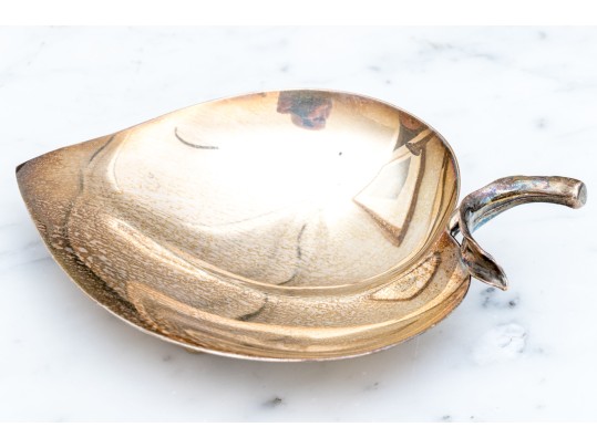 Tiffany & Co. Sterling Silver Footed Leaf Form Dish, 3.86 Ozt.