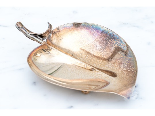 Tiffany & Co. Sterling Silver Footed Leaf Form Dish, 3.86 Ozt.